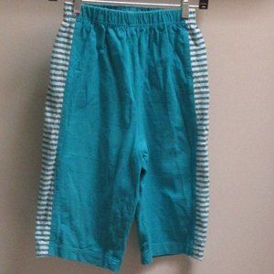 Blue Striped Cotton Biker Shorts Stretchy 24" Waist by WATER